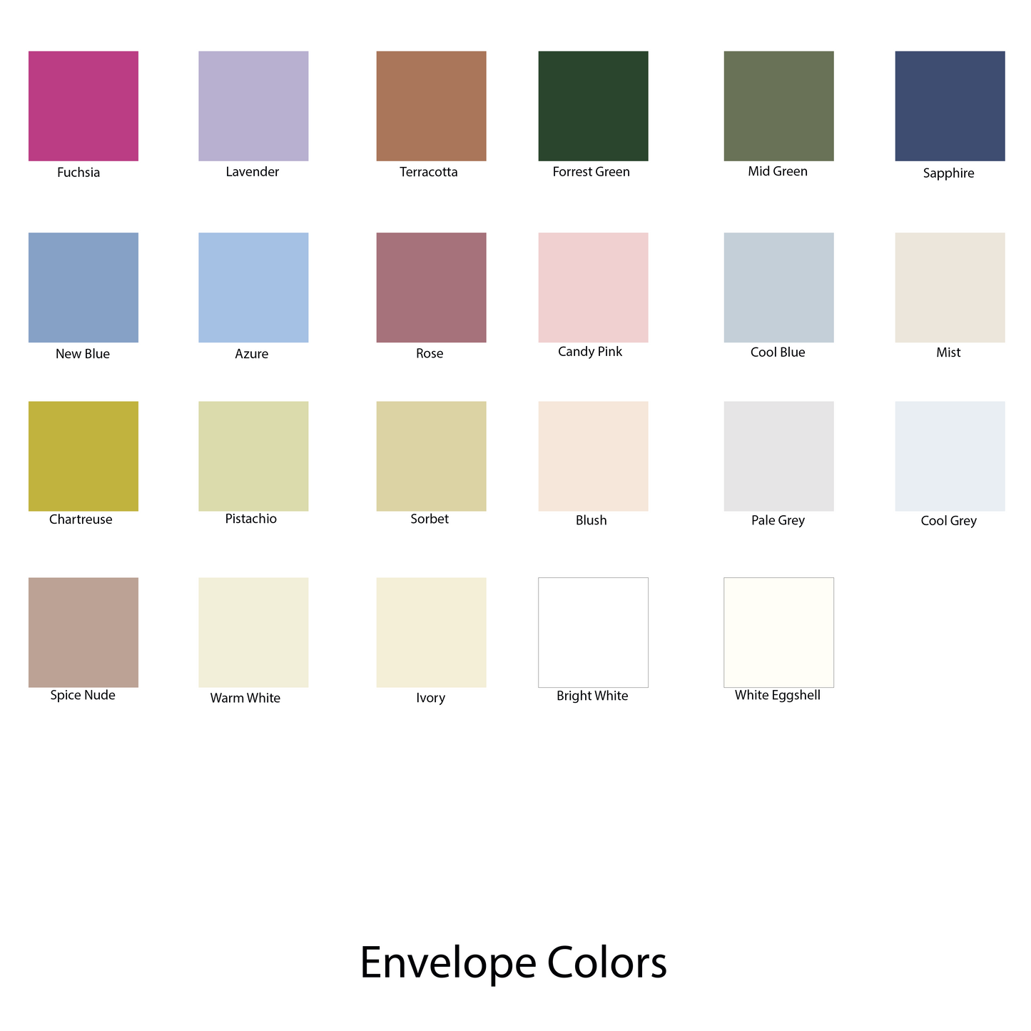 Envelope Color Choices