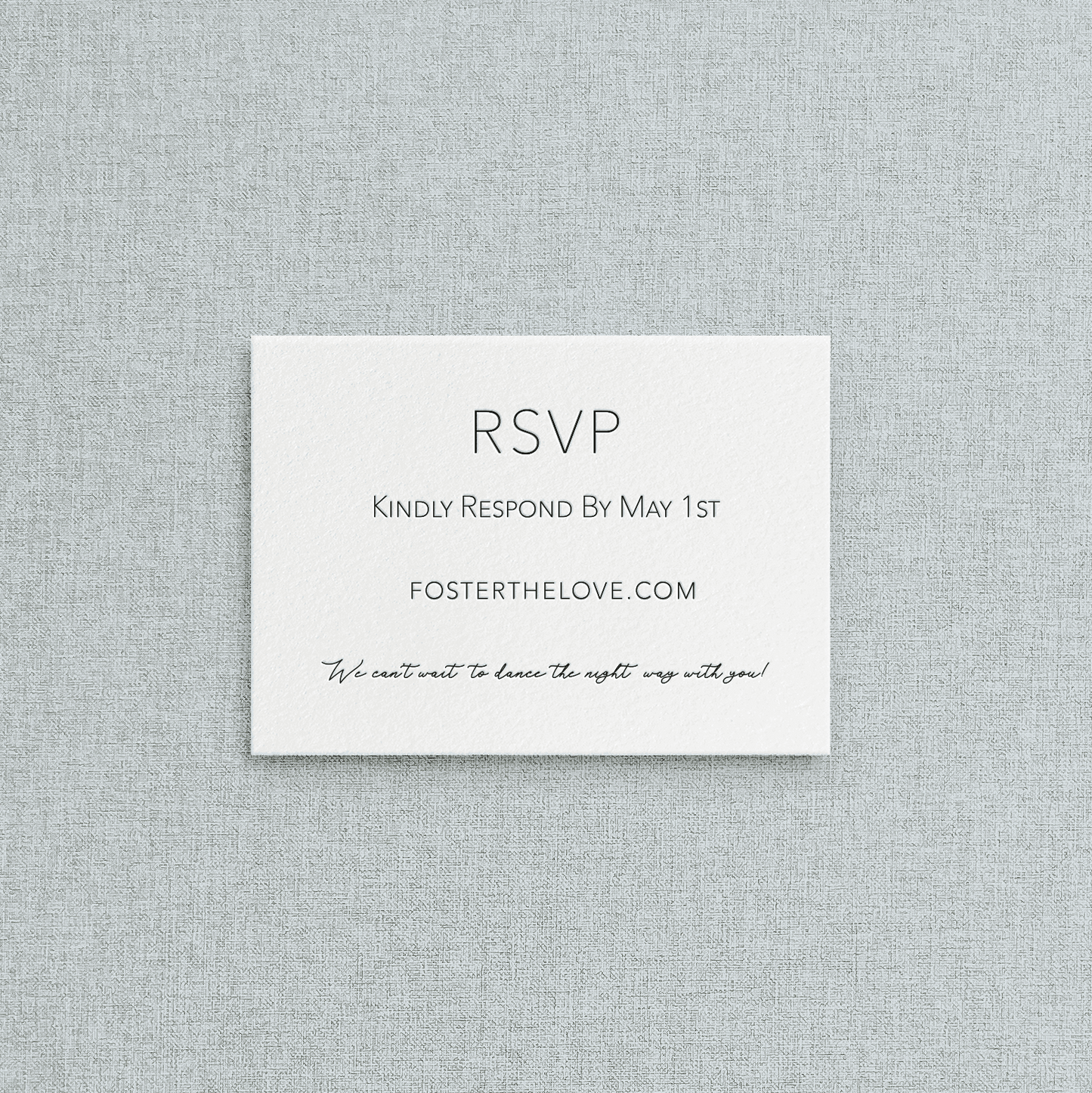 Modern Letterpress Online Response Card for Wedding Invitations