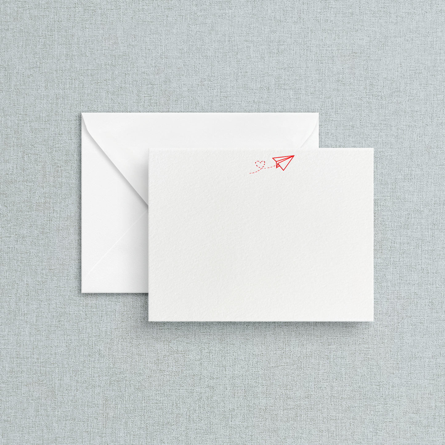 Paper Airplane Love Letter- Letterpress Stationary Set of Five