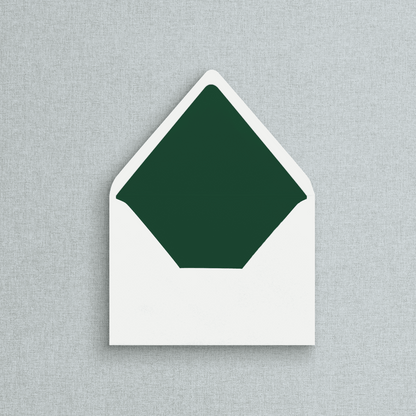 Solid Forrest Green Envelope Liner for Wedding Invitations