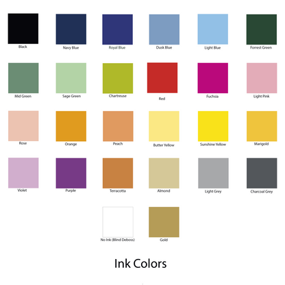 Ink Color Choices for your letterpress wedding inviations or stationery.