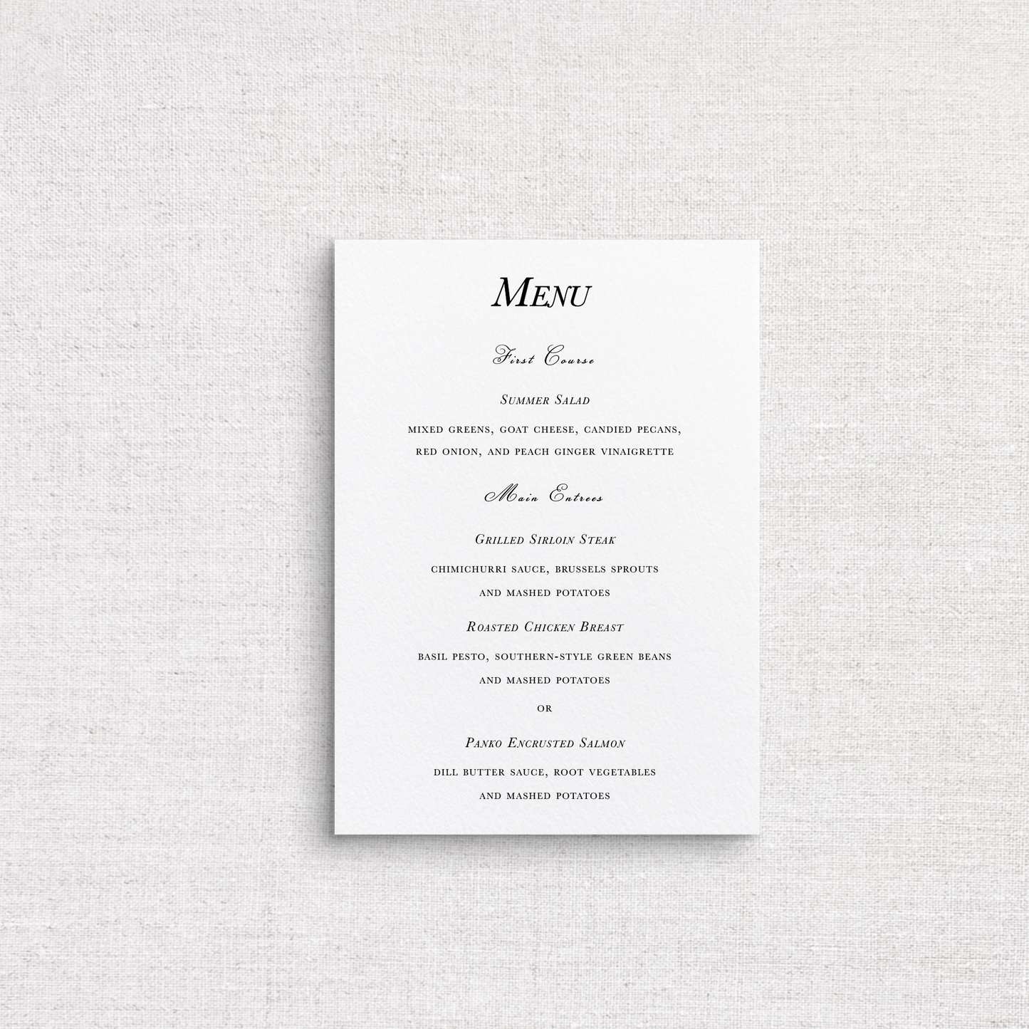Patricia Curated Collection Menu
