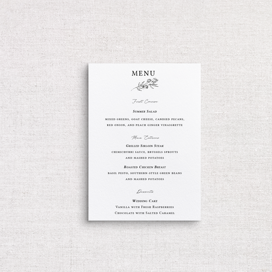Rose Curated Collection Menu
