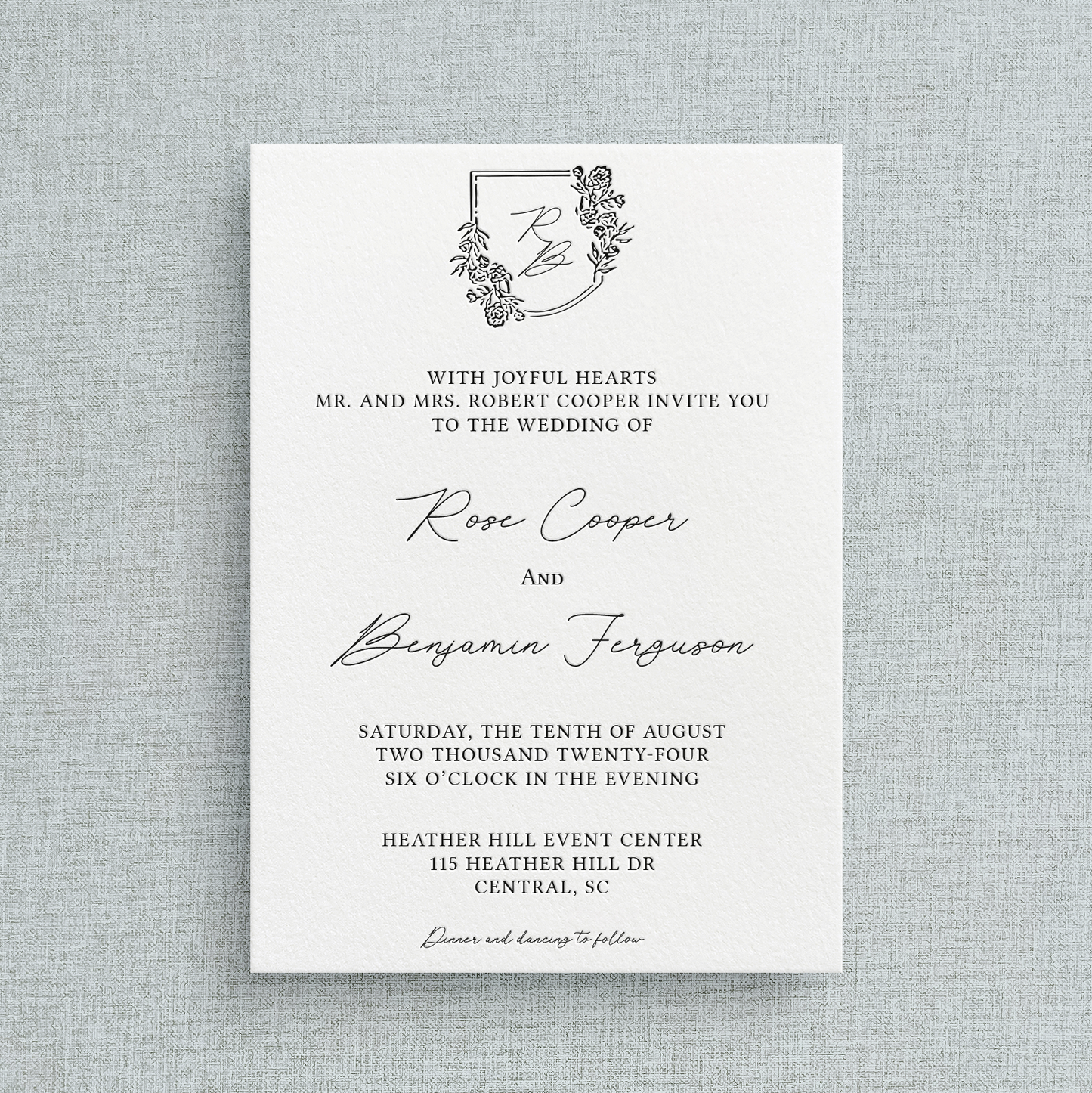 Rose Curated Collection Invitation