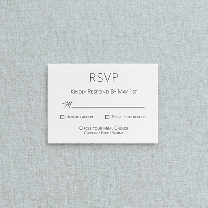 Modern Letterpress Mail In Response Card for Wedding Invitations