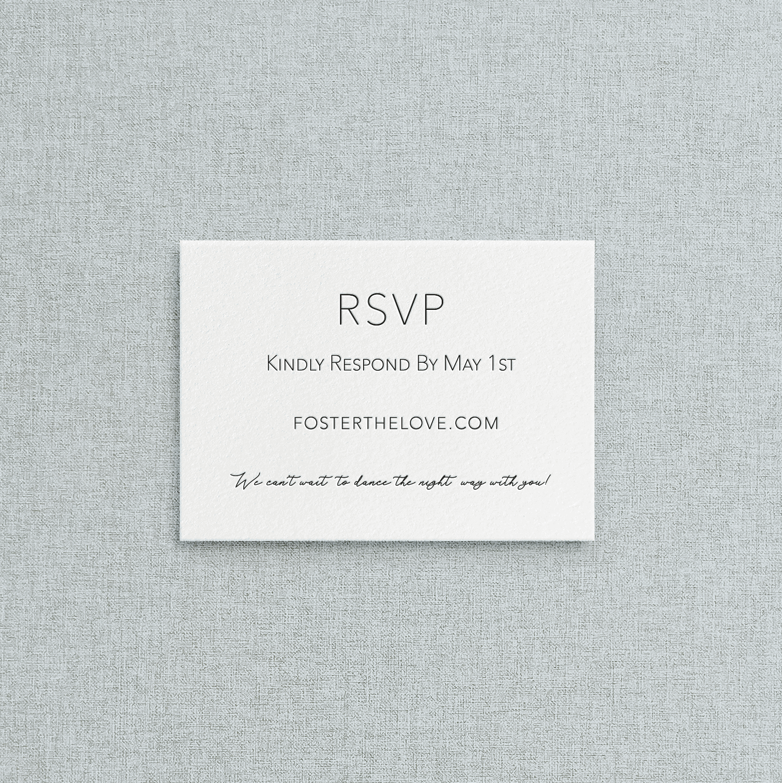 Modern Letterpress Online Response Card for Wedding Invitations