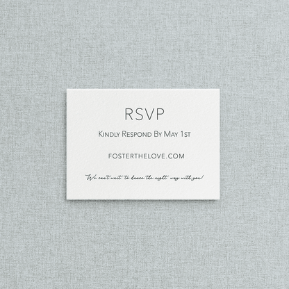 Modern Letterpress Online Response Card for Wedding Invitations
