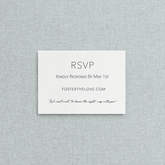 Modern Letterpress Online Response Card for Wedding Invitations
