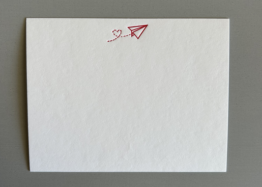 Paper Airplane Love Letter- Letterpress Stationary