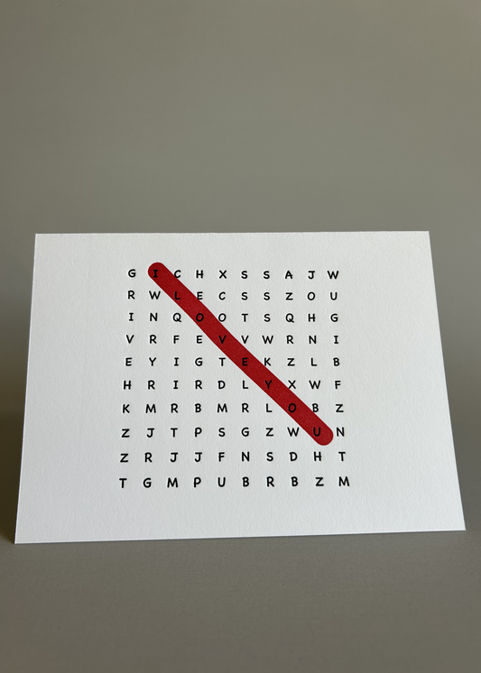 I Love You Word Search Card