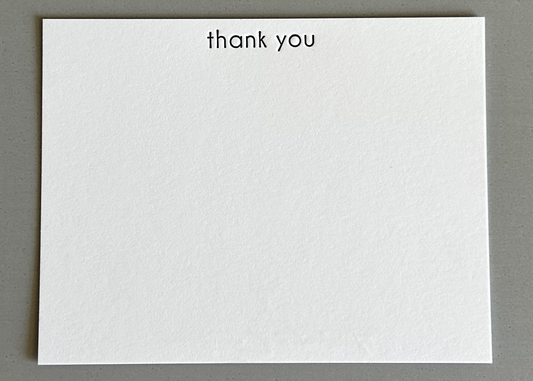 Letterpress Thank You Card- Sans Serif Lowercase